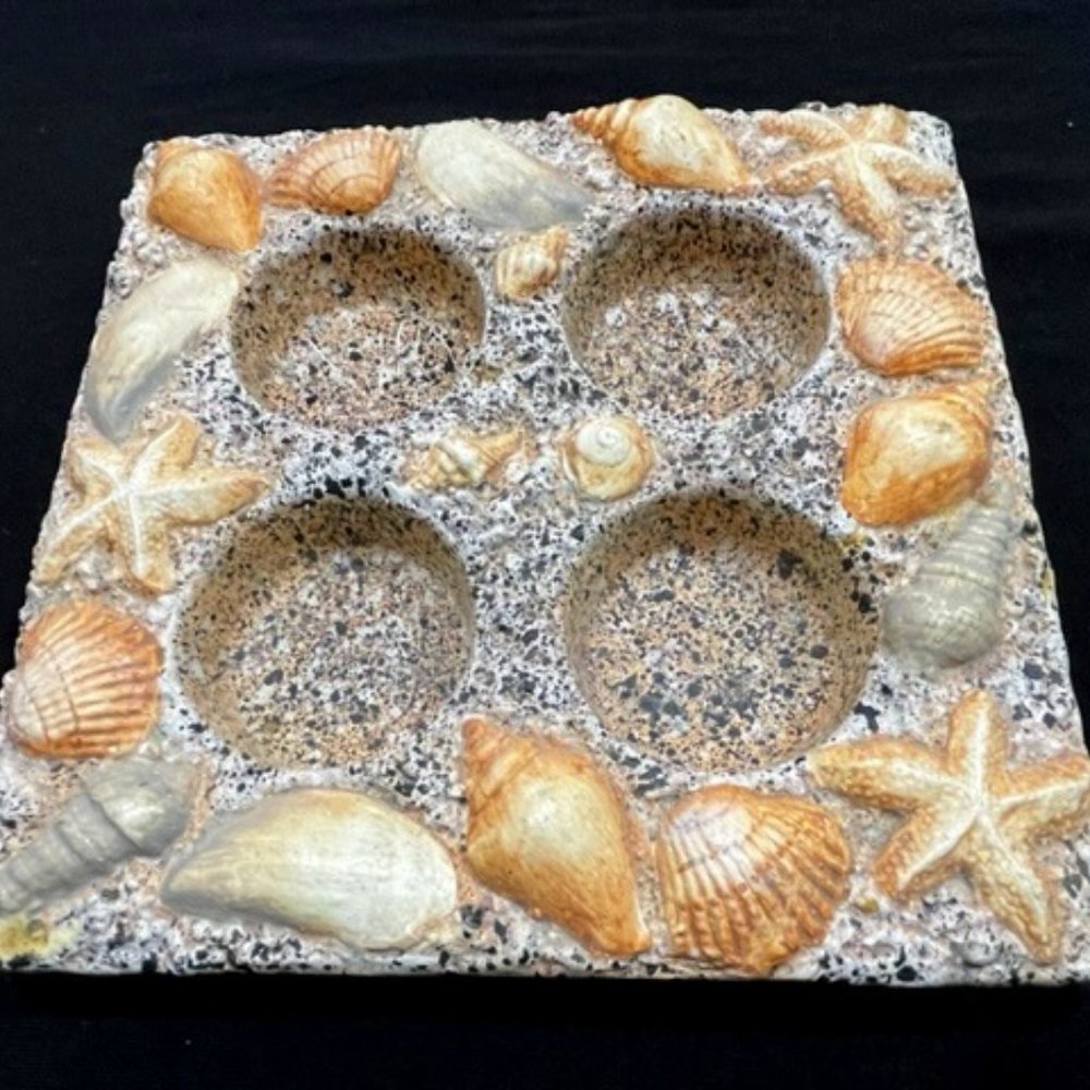Ceramic Shell Motif Tea light Candle Holder - Picture 2 of 5